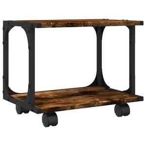 vidaXL Printerkastje 2-laags 41x28x33,5 cm bewerkt hout gerookt eiken
