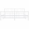 vidaXL Bedframe met hoofd- en voeteneinde metaal wit 193x203 cm