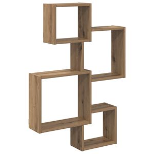 vidaXL Wand Cube Planken Muurmontage Artisanaal eiken Bewerkt hout