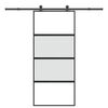 vidaXL Schuifdeur met beslag 90x205 cm gehard glas en aluminium