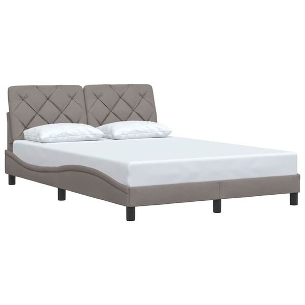 vidaXL Bedframe zonder matras stof taupe 140x190 cm