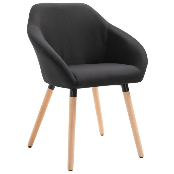 vidaXL Eetkamerstoelen 4 st stof zwart