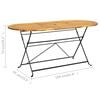 vidaXL Tuintafel ovaal 160x85x74 cm massief acaciahout