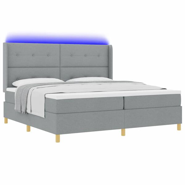 vidaXL Boxspringbed met matras Lichtgrijs 140 x 200 cm Stof