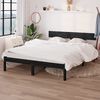 vidaXL Bedframe massief hout zwart 120x190 cm