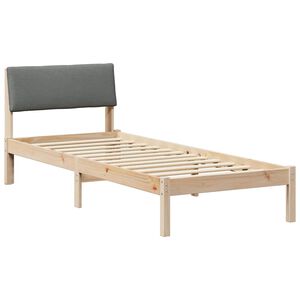 vidaXL Bedframe Bruin en donkergrijs 75 x 190 cm Massief grenenhout