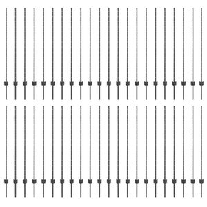 vidaXL Afrasteringspaal 44 pcs Grijs 180 cm Staal