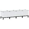 vidaXL Tuinschaal met wielen Wit 160 x 40 x 48 cm PP