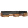 vidaXL Sofa-Sets 9 pcs Natuurlijk en Antraciet Massief Acaciahout