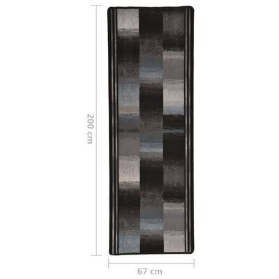 vidaXL Tapijtloper met gelbodem 67x200 cm zwart