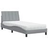 vidaXL Bed met matras "Hanko" stof lichtgrijs 90x190 cm