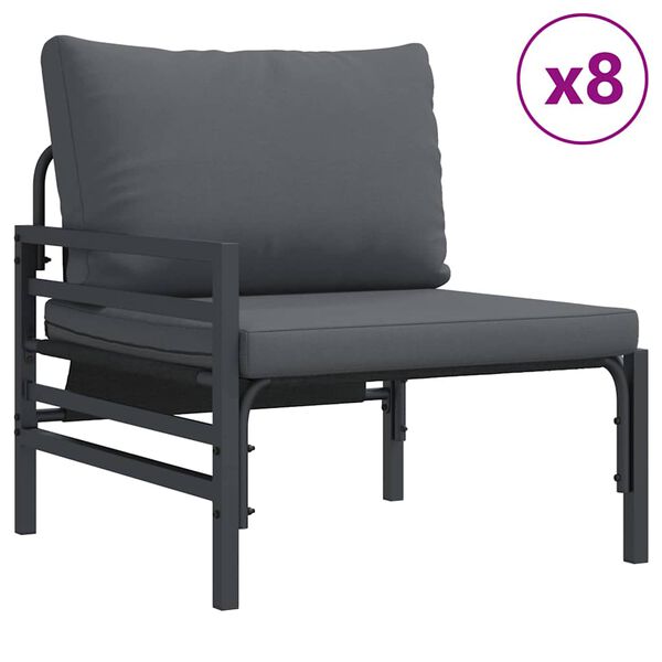 vidaXL Tuin Sofa Set Antraciet Staal
