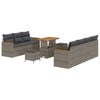 vidaXL Tuinbankenset 10 st Grijs poly rattan