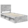 vidaXL Bedframe met hoofdeinde Beton 90 x 200 cm Massief grenenhout