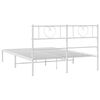 vidaXL Bedframe met hoofdbord metaal wit 140x190 cm