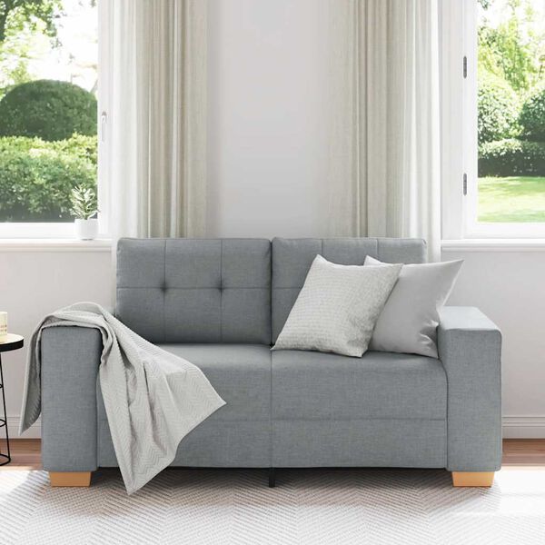 vidaXL Loveseat bank 160x77x82 cm stof lichtgrijs