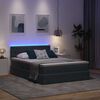 vidaXL Opbergbed met LED met matras Donkergrijs 140 x 190 cm Fluweel