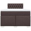 vidaXL Boxspring met matras stof donkerbruin 120x190 cm