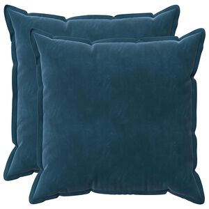 vidaXL Kussen met kussen HOUTEN 2 st Blauw fluweel