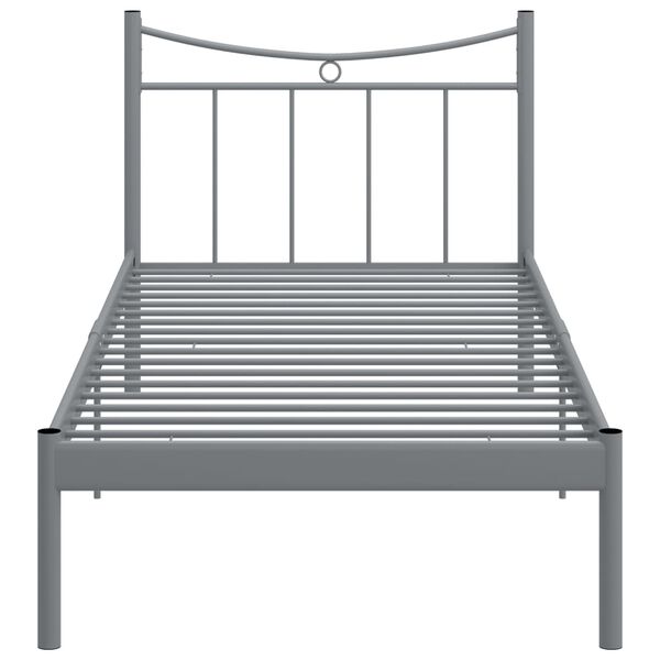 vidaXL Bedframe metaal grijs 100x200 cm