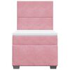 vidaXL Boxspring met matras fluweel roze 90x190 cm