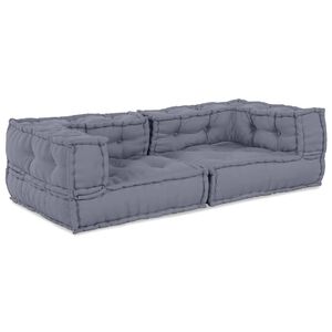 vidaXL Modulair Sofabet 3 st Stof Grijs 140 x 70 x 36 cm