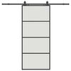 vidaXL Schuifdeur met beslagset 90x205 cm ESG glas zwart