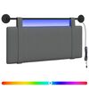 vidaXL Hangend hoofdbord Met LED-verlichting Donkergrijs Stof