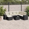 vidaXL 8-delige Loungeset met kussens poly rattan zwart