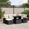 vidaXL 7-delige Loungeset met kussens poly rattan zwart