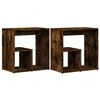 vidaXL Bijzettafels 2 st 50x30x50 cm bewerkt hout gerookt eikenkleurig