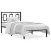 vidaXL Bedframe met hoofdbord metaal zwart 90x200 cm
