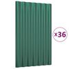 vidaXL Dakpanelen 36 st 60x36 cm gegalvaniseerd staal groen