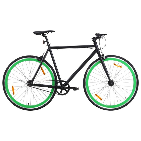 vidaXL Fiets met vaste versnelling 700 c 55 cm zwart en groen