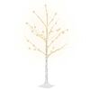 vidaXL Berkenboom LED 48 LED's warmwit 120 cm wit