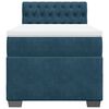 vidaXL Boxspring met matras fluweel donkerblauw 100x200 cm