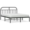 vidaXL Bedframe met hoofdbord metaal zwart 150x200 cm