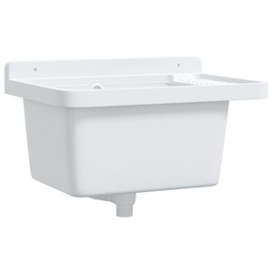 vidaXL Wasbak wandgemonteerd 50x35x24 cm hars wit
