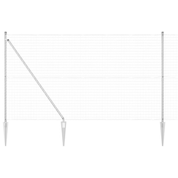 vidaXL Hek met Paal Zilver 1,5 x 10 m Staal