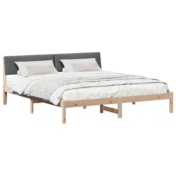 vidaXL Bedframe Bruin en donkergrijs 180 x 200 cm Massief grenenhout