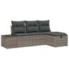 vidaXL Bankstel 4 st poly rattan