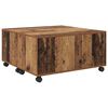 vidaXL Salontafel met lade Oudhout 75 x 75 x 38 cm Bewerkt hout