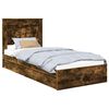 vidaXL Opslag bed met lade Gerookt eiken 90 x 190 cm Bewerkt hout
