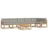 vidaXL Buiten bankenset 7 st 6-zits Wit en Lichtgrijs Polyester