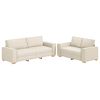 vidaXL Bank 2 st Beige Linnen-mix stof