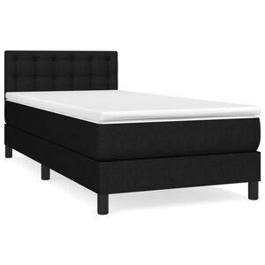 vidaXL Boxspring met matras stof zwart 80x200 cm