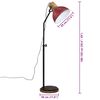 vidaXL Vloerlamp 25 W E27 30x30x100-150 cm verweerd rood