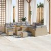 vidaXL Tuin Sofa Set met kussen met opslag 13 pcs Beige en Licht Grijs