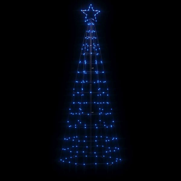 vidaXL LED-kerstboom met spikes 220 LEDs 180 cm blauw