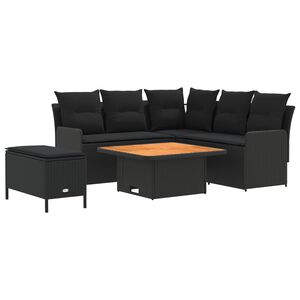 vidaXL Meubelsets met kussen 5 pcs Zwart PE Rattan